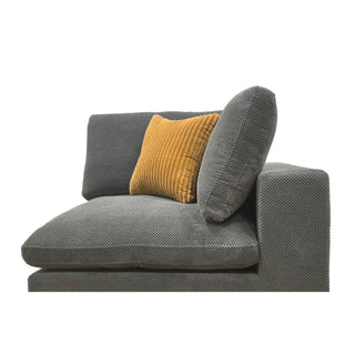 Upholstery Full Compressed Modular Sectional With Toss Pillows - Light Gray