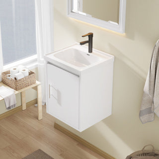 Floating Bathroom Vanity Combo, Wall Mounted Cabinet With Sink & Soft Close Doors For Small Bathrooms