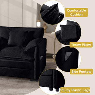 Modern Upholstered Loveseat And Armchair Set With Pillows
