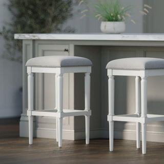 Square Stool With Upholstered Seat