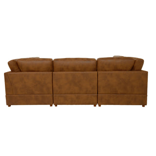 Modular Upholstered Sectional, Medium Firm Seat Cushion, Custom Configuration - Brown