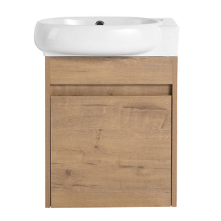 Modern Bathroom Vanity With Ceramic Basin, Wall Mounted Floating Sink Combo, Storage Cabinet