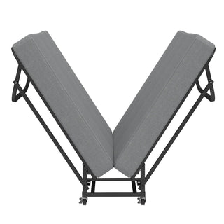 Twin Folding Bed With Memory Foam Mattress, 4 Lockable Wheels - Gray