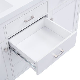 Bathroom Vanity Cabinet Only With Soft Closing Doors & Drawers, Adjustable Shelves - White