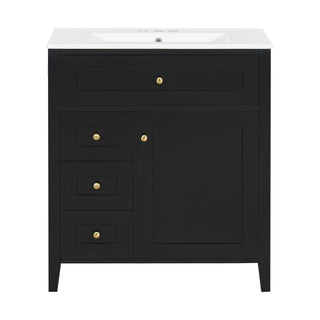 Bathroom Vanity With Sink, 3 Drawers And Adjustable Shelf, Freestanding Storage Unit