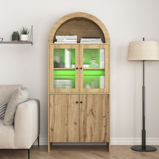 Modern Tech Inspired Dome Cabinet With LED Lighting