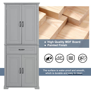 Bathroom Storage Cabinet With Doors And Drawer, Adjustable Shelf