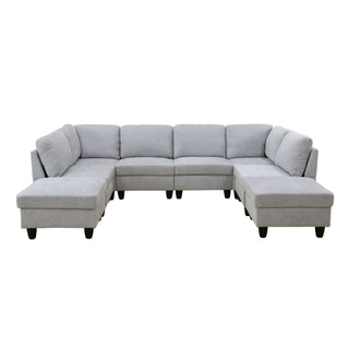 8 Piece Modular U - Shape Sectional Sofa