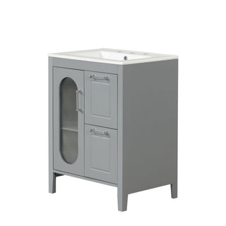 Modern Bathroom Vanity With Sink, Cabinet With 2 Drawers And Door, Adjustable Shelf