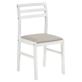 Cliff - 3 Piece Round Drop Leaf Dining Table Set With Ladderback Chairs - White
