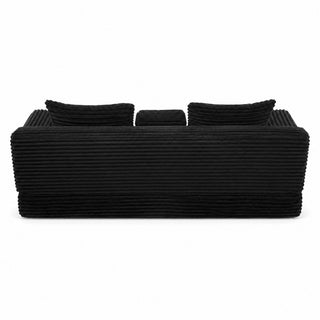 Soft Striped Convertible Sofa Bed, Dual Use Lounge Couch With Cup Holders And Pillows