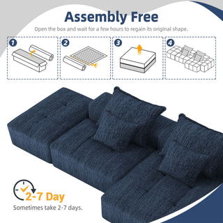 Modern Oversized Diy Combination Modular Sectional Sofa & Pillows