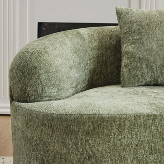 Curved Loveseat Sofa With Round Armrest