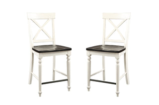 24" Tall Bar Stools (Set of 2) - Brown / White