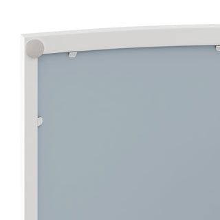 Arched Glass Double Door Wardrobe With Shatterproof Mirror, Open Shelf & Towel Rack