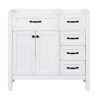 Modern Bathroom Vanity Base Only, 2 Doors And 3 Drawers