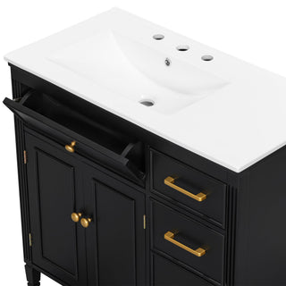 2 Piece Freestanding Bathroom Vanity Set With Sink Top, Reversible Dual Layout
