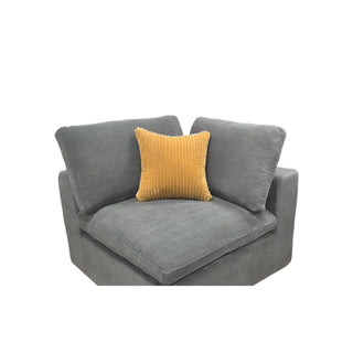 Coffee Bean Like Upholstery Full Compressed Modular Sectional With Toss Pillows - Light Gray