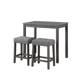 Lux - 3 Piece Counter Height Pub Table With Tufted Stools (Set of 3)