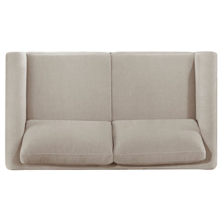 Fisher - Upholstered Panel Arm Loveseat - Taupe