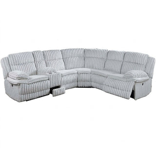 U-Shaped Sectional Sofa With Console Cup Holder, Storage Drawer, Manual Reclining