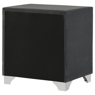 Upholstered 2 Drawer Nightstand With Accents