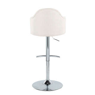 Ahoy - Contemporary Adjustable Barstool With Swivel With Rounded T Footrest (Set of 2)