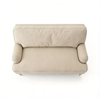 Loveseat Sofa, Upholstered Small Couch For Living Room - Cream Beige