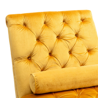 Chaise Lounge Indoor, Button Tufted Upholstered Chaise Lounge Chair With Pillow