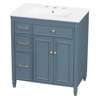 Freestanding Bathroom Vanity With Sink, Soft Close Door, Tip Out Drawer