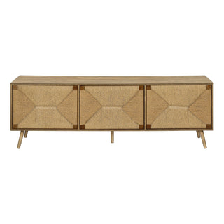 TV Stand, Storage Cabinet Console With Adjustable Shelf And Cable Management - Walnut
