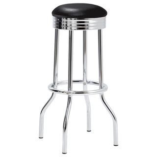 3 Piece Round 1950S Bistro Pub Bar Table Set - Black