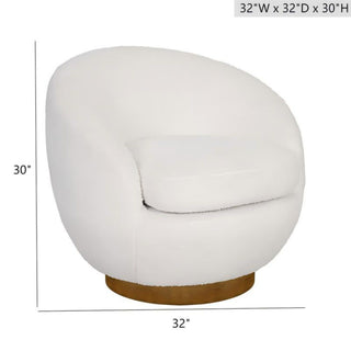 Shearling - Swivel Chair With Base Construction - Cream