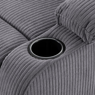 Adjustable Manual Recliner, Ergonomic Lounge Chair With Phone Holder And 2 Cup Holders