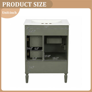 Modern Bathroom Vanity With Sink, Soft Close Doors, 3 Drawers