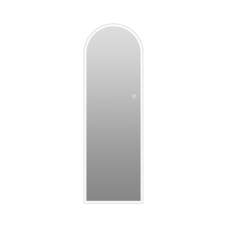 65" X 21" Arched LED Full Length Mirror, Wall Mounted Lighted Full Body Mirror With Frosted Edge Lighting, 3 Color Temperatures & Stepless Dimming - Silver