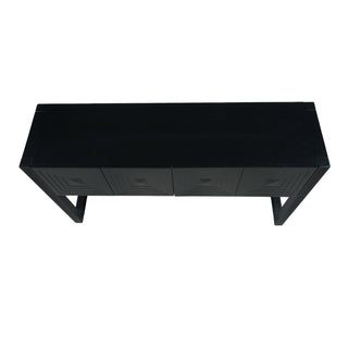 Geometric Carved Console Table With 3 Soft Close Drawers
