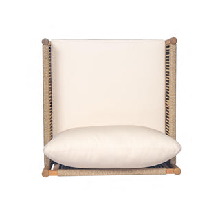 Modern Outdoor Woven Lounge Chair With Solid Wood Frame - Teak