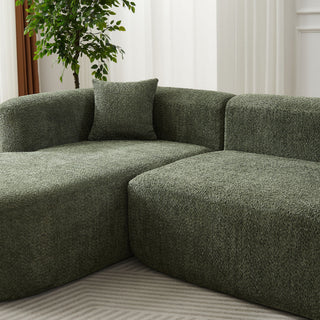 L - Shape Boneless Cloud Couch With 2 Throw Pillows For Living Room