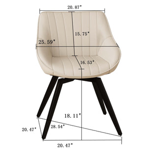 Round Coffee Table With 2 Dining Chairs Set, Ring Striped Design - Beige / Wood