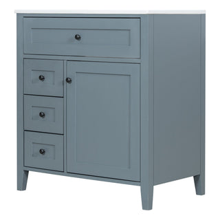 Modern Bathroom Vanity With Sink, 3 Drawers And Adjustable Shelf