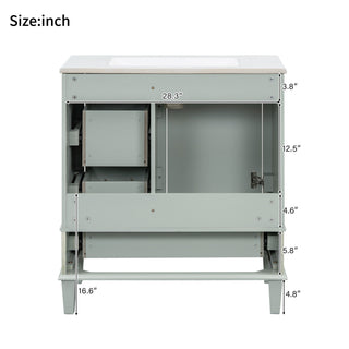 Bathroom Vanity, Modern Bathroom Cabinet With Sink Combo Set, Bathroom Storage Cabinet With A Soft Closing Door And 3 Drawers, Solid Wood Frame