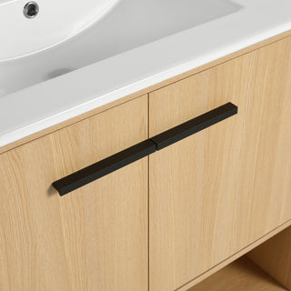 Modern Bathroom Vanity With Ceramic Sink, Freestanding Cabinet, Soft Closing Doors