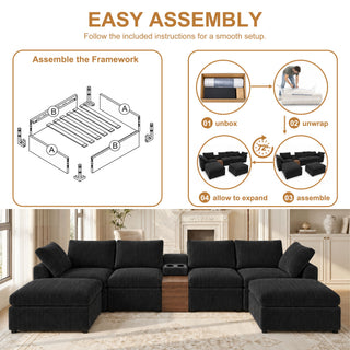 Modular Cloud Couch With Storage Console