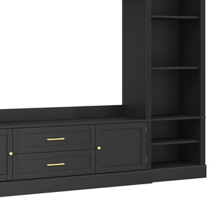 Elegant Entertainment Center Wall Unit With Bookshelves