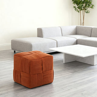 Square Ottoman Foot Rest With Woven Design