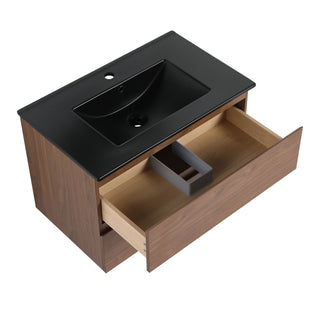 Wall Mounted Bathroom Vanity With Sink, 2 Soft Close Drawers