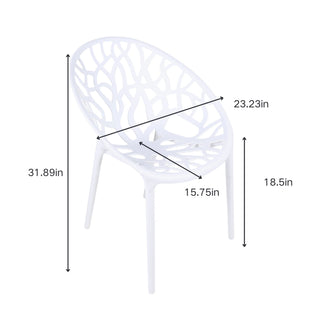 Dining Chair, Transparent Shell Design For Home (Set of 4) - White