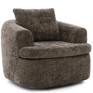 Modern Swivel Barrel Chair With Dual-Layer Cushion
