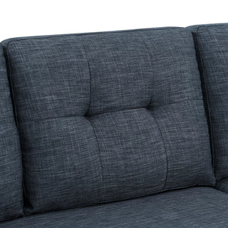 Blend Upholstered Sleeper Sofa With Reversible Chaise And Tufted Back - Dark Blue